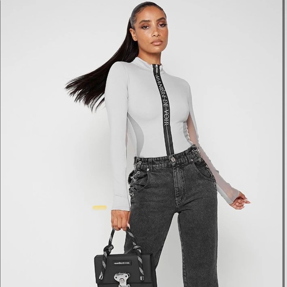 Long Sleeve Bodysuit Grey